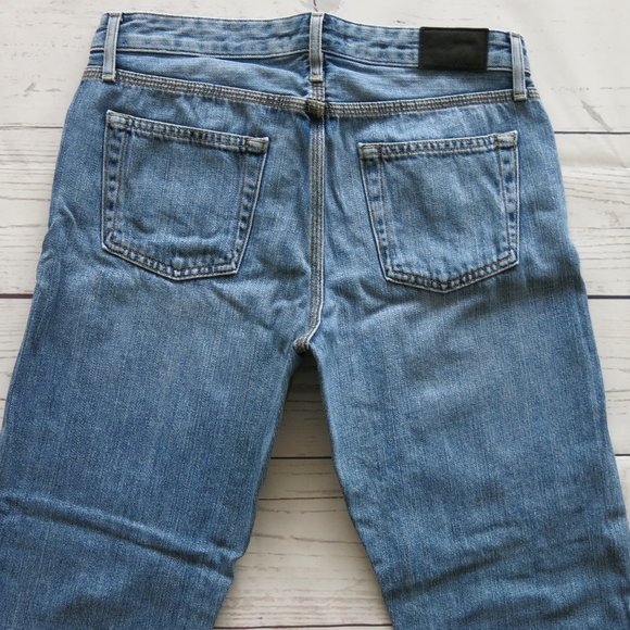 Theory Distressed Ripped Off 100% Cotton Slim Straight Leg Denim Jeans - Size 26 - Picture 4 of 8
